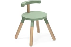 Stokke MuTable Sedia, Clover Green - Versione 2023 - Altezza della seduta regolabile e schienale rimovibile - Realizzata in legno di faggio - Per bambini da 1,5 a 8 anni