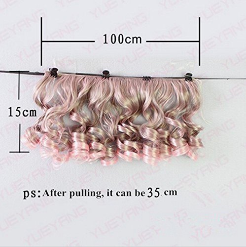 chengyida 15100 cm 7 verschiedenen Farbe/lot hitzebeständig blond braun falxen Golden Dark schwarz Curl Wave SD Perücke Haar für 1/3 1/4 1/6 BJD Puppe Perücke - 3