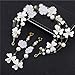 Produktbild Lurrose 1pcs Haarbänder Ohrring Set Crystal Handmade Pearl White Flower Creative Hair Accessoires Schmuck für die Hochzeit