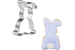 KOHMUI Plätzchen Ausstecher Hase, 1 Stück Ausstechform Ostern, Groß Osterhasen Keksausstecher für Backen, Edelstahl Osterausstecher für Kekse