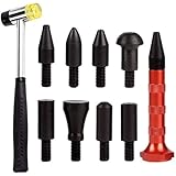 Car Body Paintless Dent Repair PDR Knockdown Metal Tap Down Tools 9 Heads with R