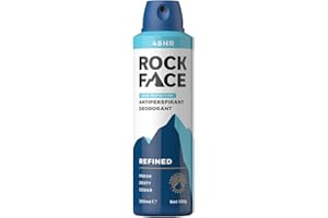 ROCKFACE Rock Face Antiperspirant Deodorant for Men - Refined Sandalwood & Cedar Scent, 200ml Spray, 48 Hour Protection, Non-Staining
