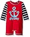 Hatley Baby-Boys Infant Boy Rash Guard-Graphic Anchors Trunks, Multicoloured (Red), 12-18 Months