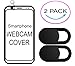 Price comparison product image 2 x Ultra Thin Privcay Webcam Camera Cover For Cat S61 - Black