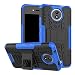 Produktbild LFDZ Moto c Tasche, Hülle Abdeckung Cover schutzhülle Tough Strong Rugged Shock Proof Heavy Duty Case Für Moto c Smartphone (mit 4in1 Geschenk verpackt),Blau