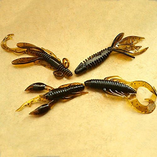 Bass Fishing Lures Bass Fishing Kit - 4Pcs Worm Fishing Attractive Soft Shrimp Lifelike Wobbler Swivel Artificial Bait Silicon Shrimp Wobbler Jig Swivel Bass Lure - Bass Fishing Hooks