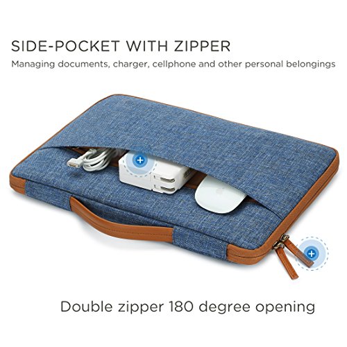 DOMISO 10 1 Zoll Laptoptaschen Etui Notebook Sleeve Case H  lle Tasche Schutzh  lle mit Griff f  r 12  MacBook   10 8  Microsoft Surface 3  Blau