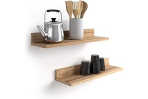 MOBILI FIVER, Paire d'étagères Rachele, 80 cm, Bois Rustique, Made in Italy