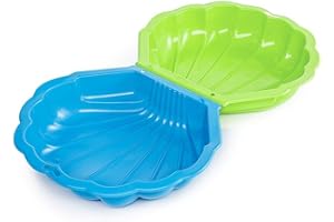 RILOOP Shell Clam Shaped Plastic Sandpit Outdoor Garden Fun Paddling Ball Pool Sand Pit (1 Blue & 1 Green)