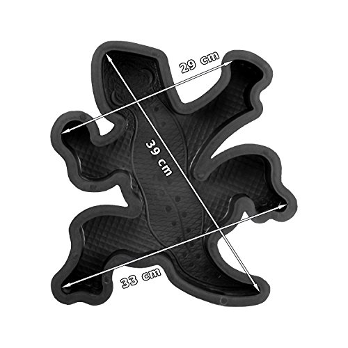@tec Betonform Schalungsform Gießform Plastikformen für Beton, Trittsteinplatte, Bodenplatten, Trittsteine, Gartenplatten, Betonplatten, Pflasterform Salamander 39x33x5 cm - 5