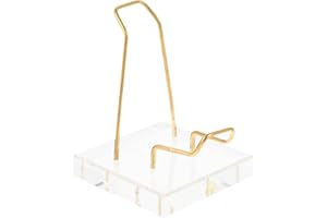 HEALLILY Fossili Geodes Display Stand Miser Braccio in Metallo Cavalletto con Base Trasparente Desktop Rock Mineral Holder per Home Office Shop