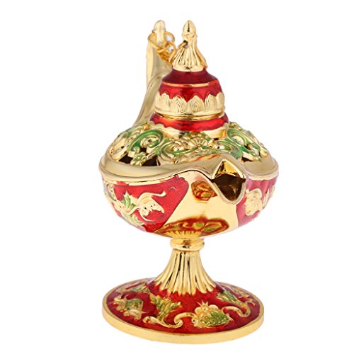 MagiDeal Wunderlampe aus der Aladdin Legende, Öllampe Sammlerstück, Gold & Mehrfabig - 6