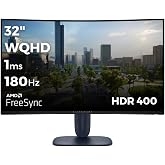 Dell AW3225DM 32 2560x1440 WQHD 180Hz 1ms HDMI DP HDR 400 FreeSync Curved Gaming Monit&ouml;r