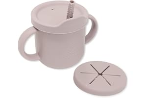 Bubba Bear Baby Cup with Straw | Weighted Sippy Cups for Babies from 6 Months | Non Spill Straws Bottle for Toddlers | Easy Toddler Drinking Water Bottles with Lid for Kids Weaning & Transition