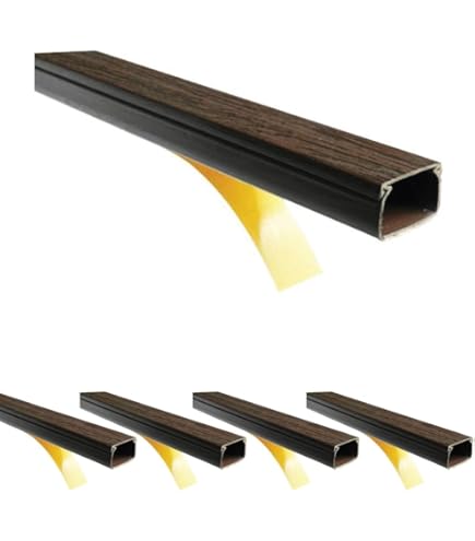 Canalina Passacavi Legno Chiaro Adesiva - 20x10mm, 2m Per Pezzo, Kit 10 Pezzi (20m Totali) - Foto 5