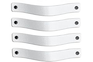 Brute Strength - Maniglie in pelle per mobili - Bianco - 4 pezzi - 20 x 2,5 cm - Maniglia per mobili, maniglia per porte per cucina, bagno, armadi, comò, legno