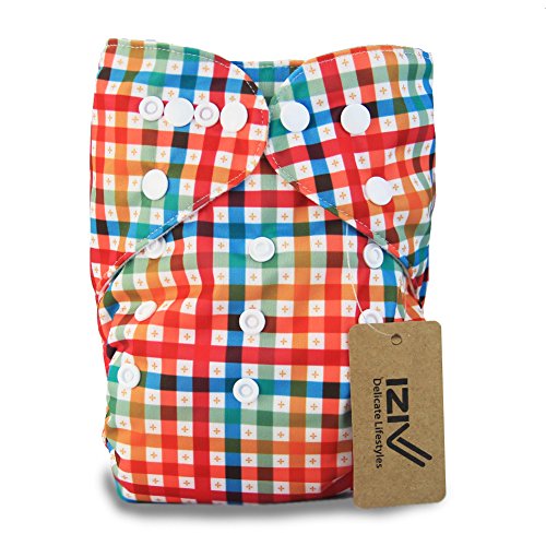 iZiv(TM) Newborn Organic Infant Waterproof/Adjustable/Reusable/Washable Pocket Cloth Diaper Fit Babies 0-3 Years(Red Blue)