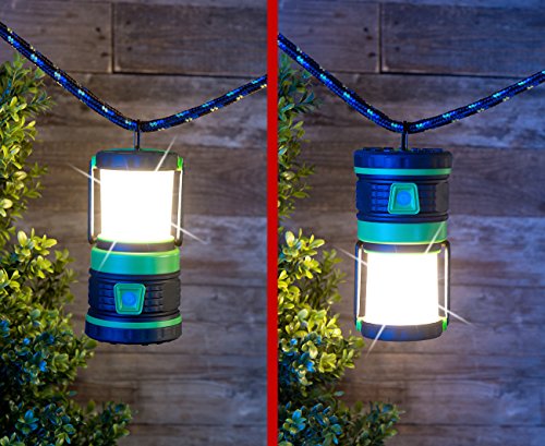 Lunartec 3in1-LED-Akku-Campinglaterne mit Deckenlicht und Powerbank, 3.600 mAh - 7