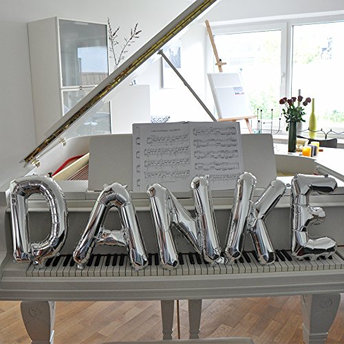 Folienballon Buchstabenset „DANKE“, silber – Silberner Hochzeitsballon mit Schriftzug „Danke“ - 4