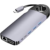 Amazon Brand - Eono USB C Hub, 10 in 1 Type C Adapter mit 4K HDMI VGA, 3 USB 3.0, SD/TF Kartenleser, 100W PD Gigablit Etherne