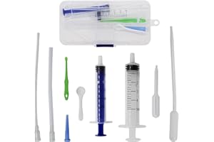 FOIBURELY Baby Bird Gouldian Zebra Finch Canary Society Bird Pet Hand Rearing Feeding Syringes Crop Tubes (9Pcs)