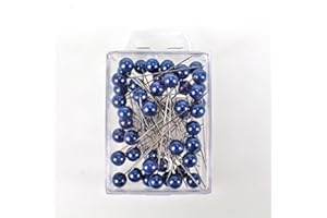 N/A 50 Pearl Pins Diameter 10 mm Length 60 mm Pearl Head Beads Pins Wedding Pins Pins, Colour: Blue