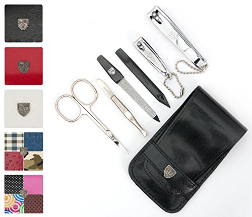 Drei Schwerter | Exklusives 6-teiliges Maniküre - Pediküre - Nagelpflege-Set / Etui | Qualität - Made in Solingen (884008)