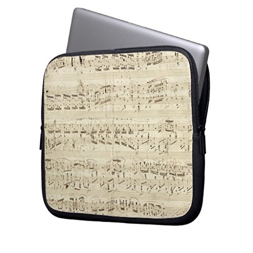 15-15.4 Inch Retro Old Music Notes Music Sheet Laptop Case for Men Computer Sleeve Case Cover Soft Water Resistance Neoprene Laptop Sleeve Both Sides - 2