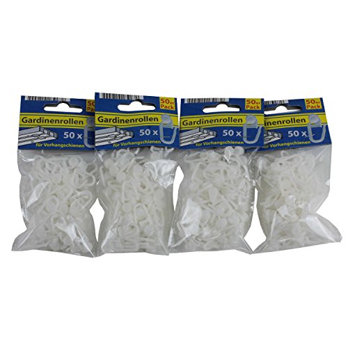 200er Set Gardinengleiter Gardinenhaken Faltengleiter Rollengleiter Gardine Vorhänge