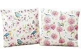 Juego de 2 cojines variados Juego de 2 Cojines Peonias Pájaros Medidas 40 x 40 cm Variados