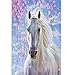 Produktbild sunnymi 5D Diamant Malerei Plum weißes Pferd DIY Stickerei Painting Kreuz Stich Diamond Dekoration (35cm*25cm)