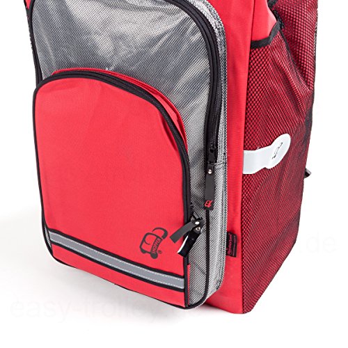 XXL Einkaufstrolley, 3 Jahre Garantie, extra große Reifen, inkl. abnehmbarer Tasche Hydro rot, 56 Ltr. mit Kühlfach und als Rucksack tragbar - 5