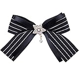 Gimitunus Frauen Fliege, Schwarz Rote Streifen In Europa Und Die Übertriebene Große Bowknot Brosche Broschen Bohemian Frauen Set Auger Ribbon für Frauen Mädchen (Farbe : Schwarz)