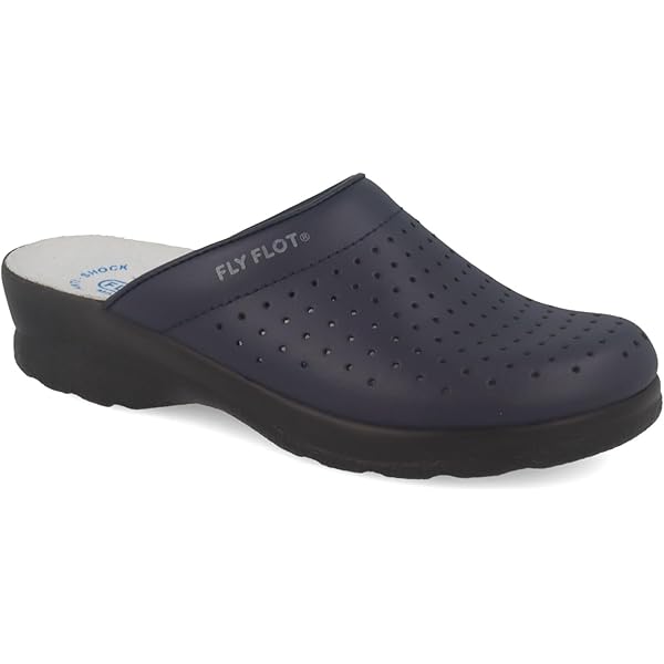 Fly Flot Zoccoli Sanitari Donna - In Pelle Forata Con Tomaia Regolabile E Sottopiede Antishock, Bianco - Foto 2