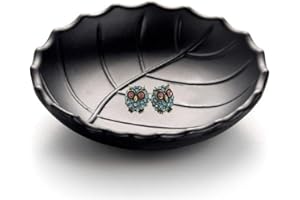 Binoster Black Ring Dish Centerpiece Jewelry Tray Key Tray Organizer for entryway, Dresser Decor Key Dish Jewelry Bowl Decorative Dish