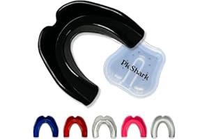 PK Shark Junior & Adult Mouth Guard with Case, Boxing Gum Shield Kids, Adult Gum Shield Kickboxing, Rugby, MMA, Football, Hockey, Teeth Protection Boys and Girls Gum Shield (Black, Adult Above 11)