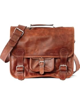 PAUL MARIUS Schulranzen Größe L (A4) Vintage Ledertasche Umhängetasche