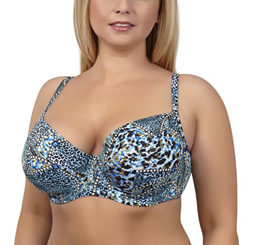 Merry Style Women´s Bikini Top Plus Size B15 OCEAN (Blue, EU 85D (UK 38D))