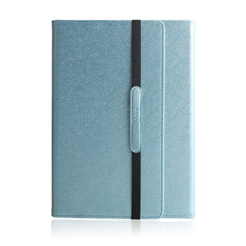 BORIYUAN Samsung Galaxy Tab A 9.7 Bluetooth Tastatur (Deutsche QWERTZ) Hülle Keyboard Case-Smart Cover Leder Schutztasche mit Alu abnehmbar Bluetooth Tastatur für Samsung Galaxy Tab A 9.7 T550N / T555N, unterstützten 7 farbige Hintergrundbeleuchtung(Blau) - 2