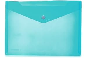 HERMA 20059 Porte-documents A5 transparent bleu clair, petites pochettes transparentes avec bouton-pression, enveloppe en plastique pour l'école, l'université, le bureau, les voyages