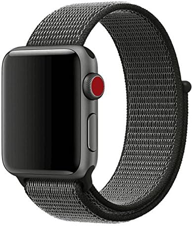 Apple Watch Strap 38mm/42mm, Hongtianyuan Woven Nylon Sport Loop Band Wristband Replacement Bracelet for iWatch Apple Watch Series 3, Series 2, Series 1 (38mm, Dark grey)