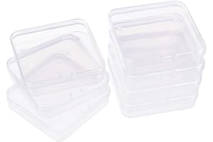 BENECREAT Paquet de 14 boîtes de rangement en plastique transparent pour perles, couvercles à rabat pour petits objets, pilules, herbes, perles minuscules, trouvailles de bijoux - 7,2 x 7,2 x 1,7 cm