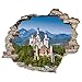 Produktbild 3D-Effekt Wandtattoo 'Schloss Neuschwanstein' | Aufkleber | Durchbruch | selbstklebendes Wandbild | Wandsticker | Stein | Wanddurchbruch | Wandaufkleber | Tattoo, Größe:60x50 cm