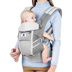 Las mejores mochilas porta bebé fisiológicas: comparativa 2023 5 Meinkind Mochila Portabebe Ergonomica Multifunción, para Bebé 3-20 kg, Algodón Transpirable y Ligero, con Reposacabeza Plegable y Tirantes Flexibles, con Cinturones Dobles Ajustables y Cómodos, Gris