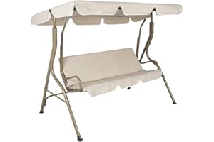 Gelentea Set di 3 coprisedile e copri-tettuccio per sedia a dondolo, da giardino, impermeabili