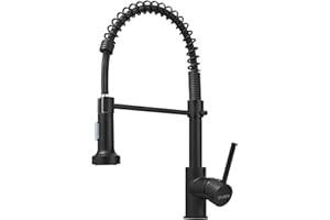 STANEW Robinet Cuisine,Mitigeur Cuisine avec Douchette Extractible Pivotant à 360,Double Mode de Pulvérisation(Noir)