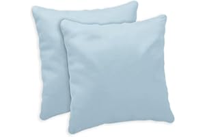 GIOVANNI DOLCINOTTI MADE IN ITALY Giovanni Dolcinotti | Set 2 Federe Cuscini Divano 40x40 - Copricuscini Decorativi - 100% Cotone - Fodere con Cerniera Nascosta - Cielo - Modello Atlanta