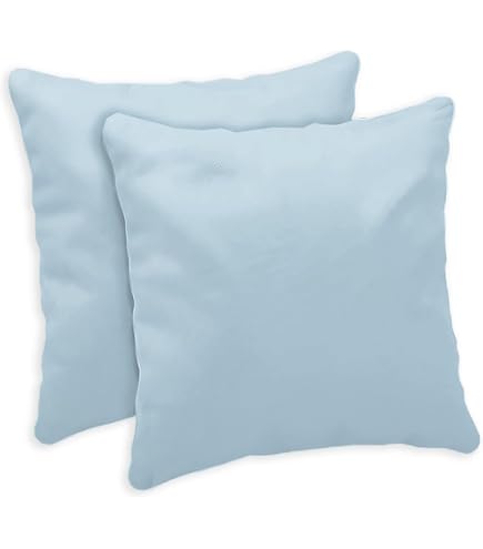 Giovanni Dolcinotti MADE IN ITALY Lot de 2 taies d'oreiller, canapé, 50 x 50 cm, housses de coussin décoratives, 100% coton, effet soie, housses avec fermeture éclair cachée, ciel - modèle Atlanta