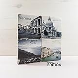 Holzbild Shabby-Chic *VIVA ITALIA* 4er Set LIMITED EDITION - Maritim, 10x10 cm *UNIKAT* - Holzbild, Wandbild, Landhausstil, Shabby Chic, Vintage, Bilder, Motive, Italien, Geschenkidee, Souvenir, Deko