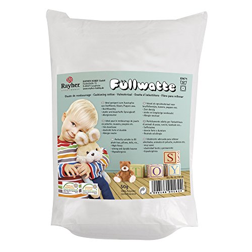 Rayher 3315000 Füllwatte, hochflauschig, Flocken, Beutel 50g
